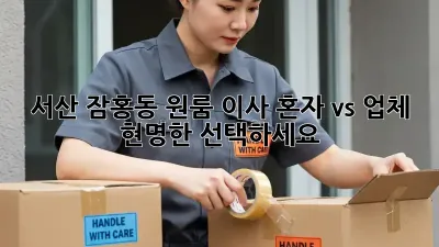 서산 잠홍동 원룸 이사, 혼자 vs 업체? 현명한 선택하세요!
